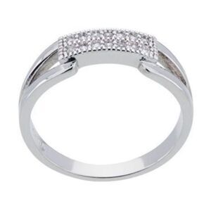 White Gold Plated Simulated Diamond Band Ring Size 8